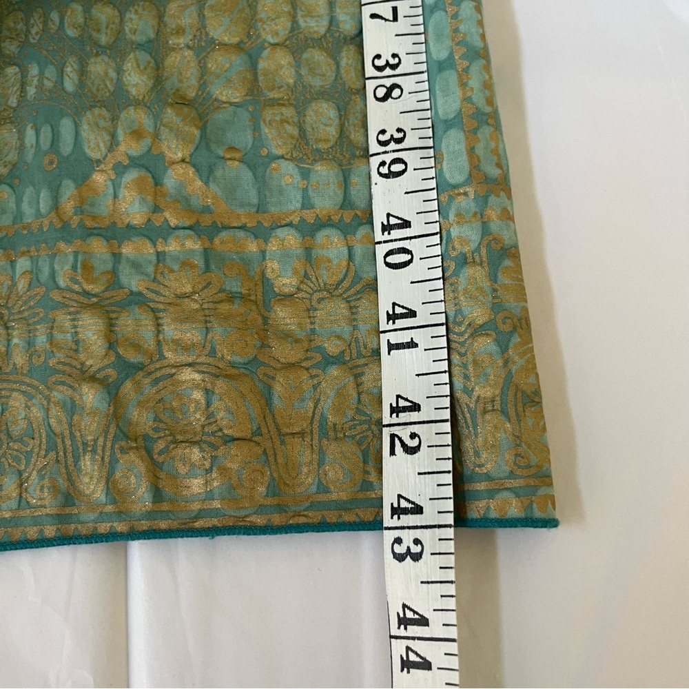 Rococo Turquoise/ Green and Gold Geometric Print MIDI Dress Size S/M - Picture 8 of 8
